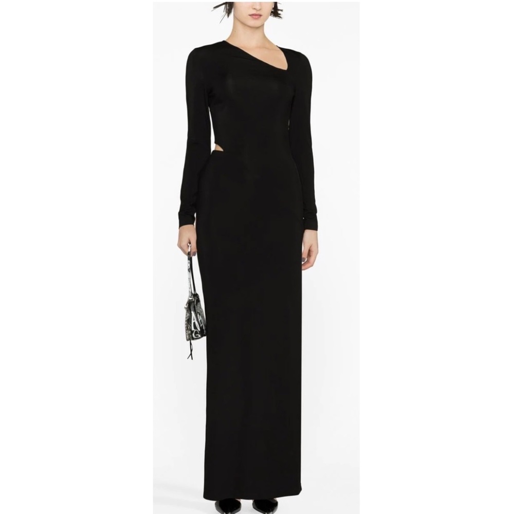 GIVENCHY SIDE CUTOUT BLACK LONG SLEEVE FOWN FR 42 / US 10